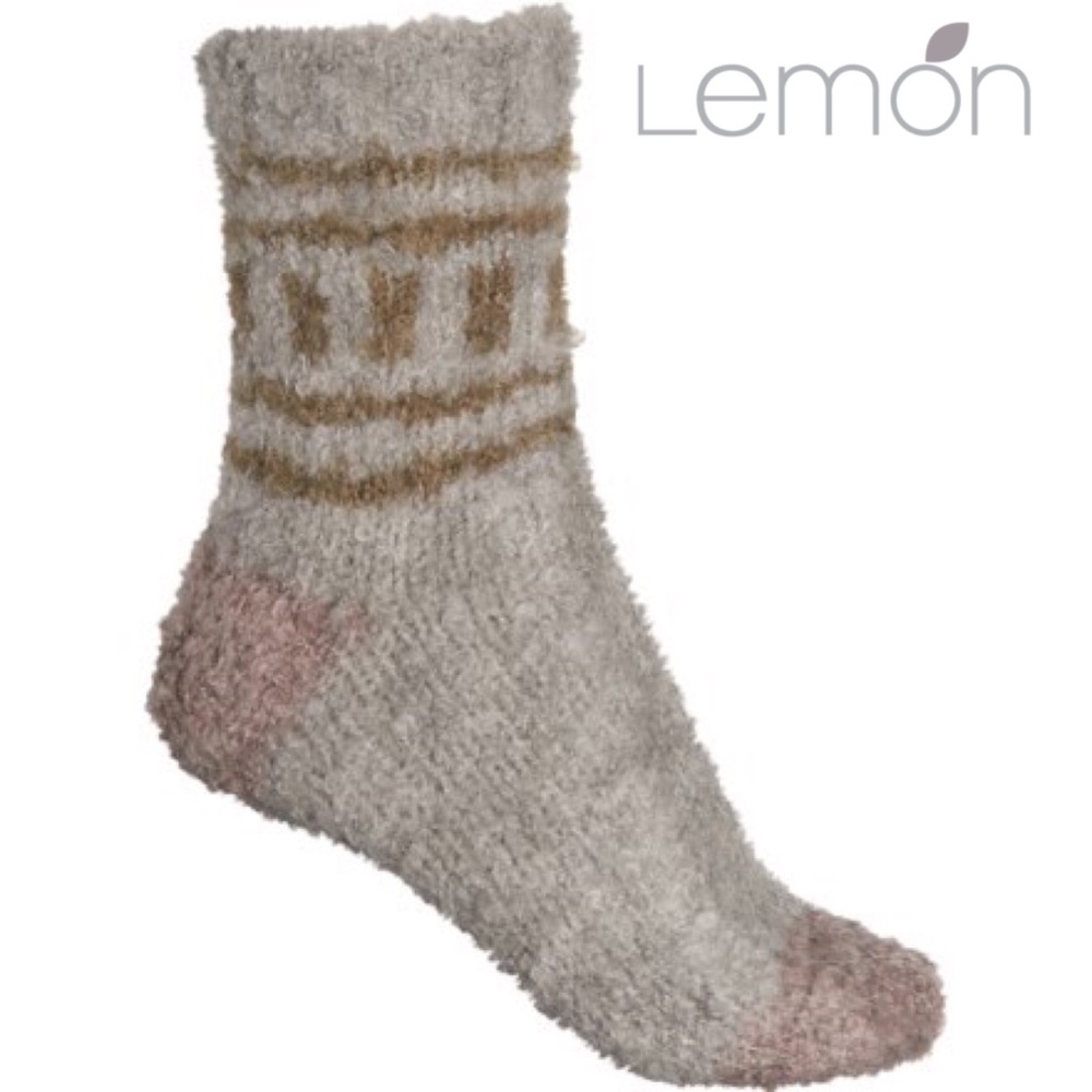 Lemon Double Faced Stripe Socks: Oxford